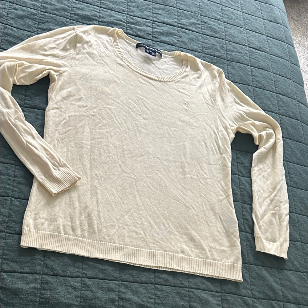Ralph Lauren Sport Cream Cotton Sweater